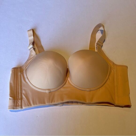 Plus Size Bra Push Up, Deep Cup Size 38 Nude - Picture 1 of 10